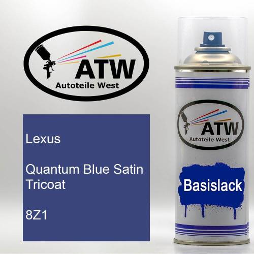 Lexus, Quantum Blue Satin Tricoat, 8Z1: 400ml Sprühdose, von ATW Autoteile West.